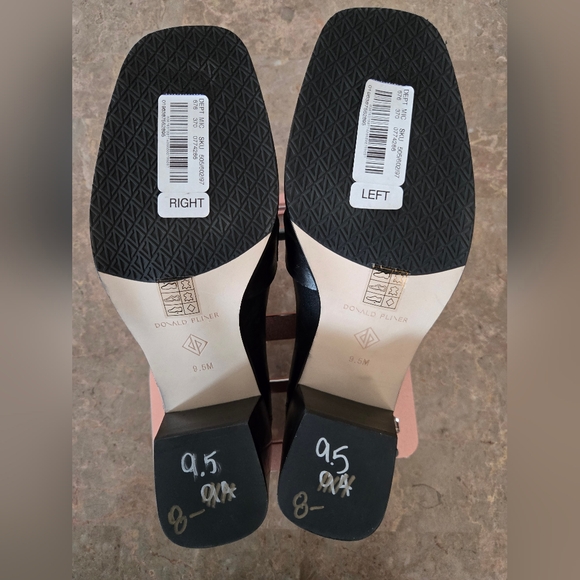 Donald J. Pliner Black Leather Loafers with Silver Chain Size: 9.5 - Picture 7 of 9